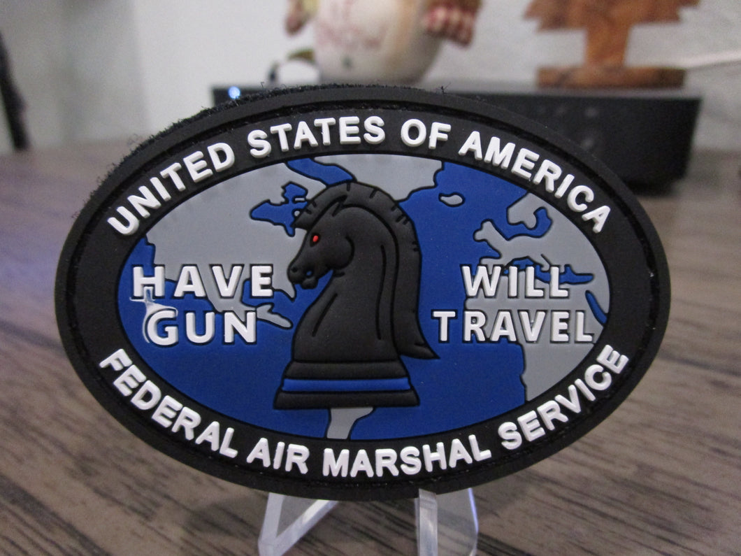 Federal Air Marshal Service FAM FAMS Have Gun Will Travel Rubber Hook & Loop Patch
