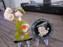 Load image into Gallery viewer, Lot of Two Popeye The Sailor Navy Chief Ask The Chief Anchors Aweigh CPO Challenge Coins
