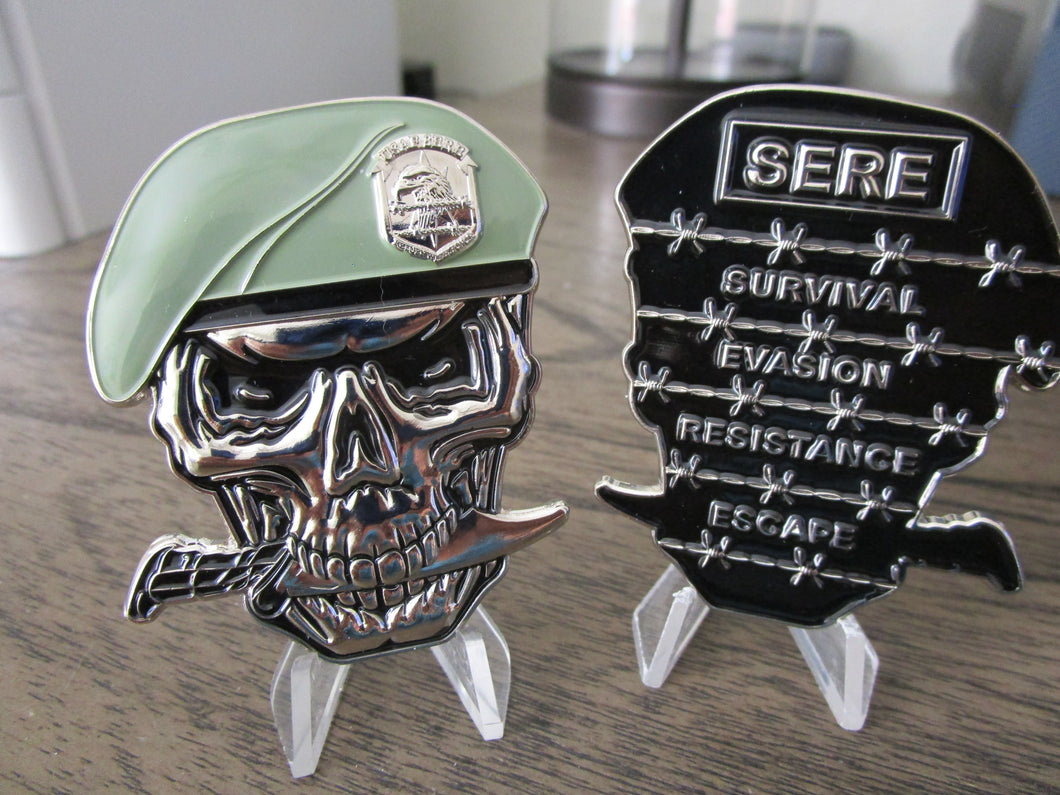 USAF SERE Specialist Survival Evasion Resistance Escape Skull Challenge Coin
