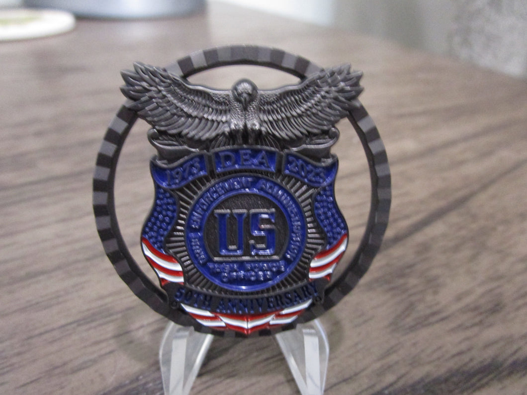 DEA Drug Enforcement Administration 50th Anniversary Stealth Version Challenge Coin #403U