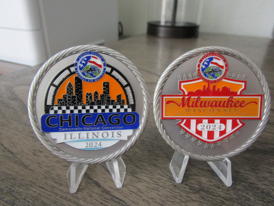 2024 Federal Air Marshal Service FAM FAMS Chicago Democratic and Milwaukie National Convention Challenge Coin