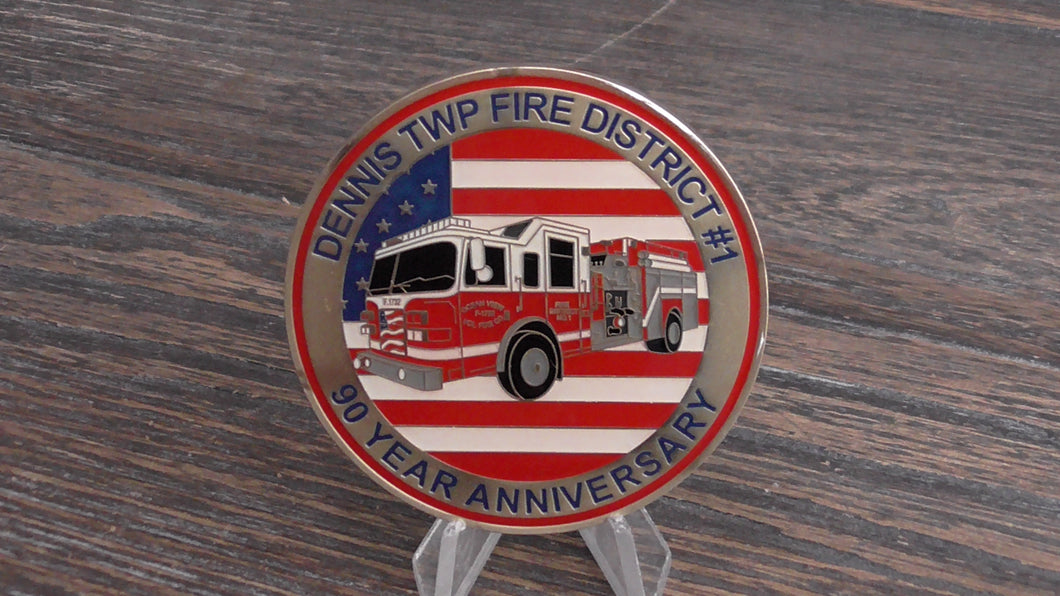 Dennis TWP Fire District #1 NJ 90th Anniversary Challenge Coin