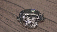 Load and play video in Gallery viewer, USAF TACP Tactical Air Control Party Black Beret Skull Challenge Coin

