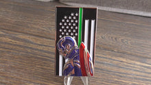 Load and play video in Gallery viewer, Captain America Thin Green Line Border Patrol LEO Military CBP Challenge Coin
