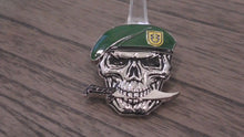 Load and play video in Gallery viewer, US Army 1st SFG(A) Special Forces Group Green Berets Creed Reapers Skull Challenge Coin

