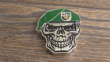 Load and play video in Gallery viewer, US Army Special Forces Group Creed Green Berets 5th SFG (A) Skull Challenge Coin