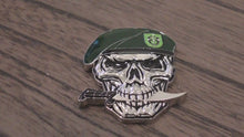 Load and play video in Gallery viewer, US Army 10th SFG(A) Special Forces Group Green Berets Creed Reapers Skull Challenge Coin