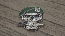 Load and play video in Gallery viewer, US Army 5th SFG(A) Special Forces Group Green Berets Creed Reapers Skull Challenge Coin
