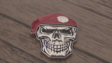 Load and play video in Gallery viewer, United States Air Force Special Forces Pararescueman Creed Pararescue * PJ's  Beret Skull Challenge Coin