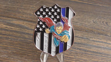 Load and play video in Gallery viewer, Superman Thin Blue Line TBL Never Forget Law Enforcement Police Challenge Coin
