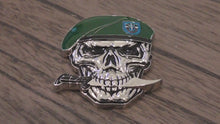 Load and play video in Gallery viewer, US Army 19th SFG(A) Special Forces Group Green Berets Creed Reapers Skull Challenge Coin

