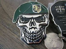 Load image into Gallery viewer, US Army Special Forces Group Creed Green Berets 5th SFG (A) Skull Challenge Coin
