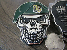 Load image into Gallery viewer, US Army Special Forces Group Creed Green Berets 5th SFG (A) Skull Challenge Coin
