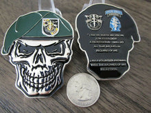 Load image into Gallery viewer, US Army Special Forces Group Creed Green Berets 5th SFG (A) Skull Challenge Coin