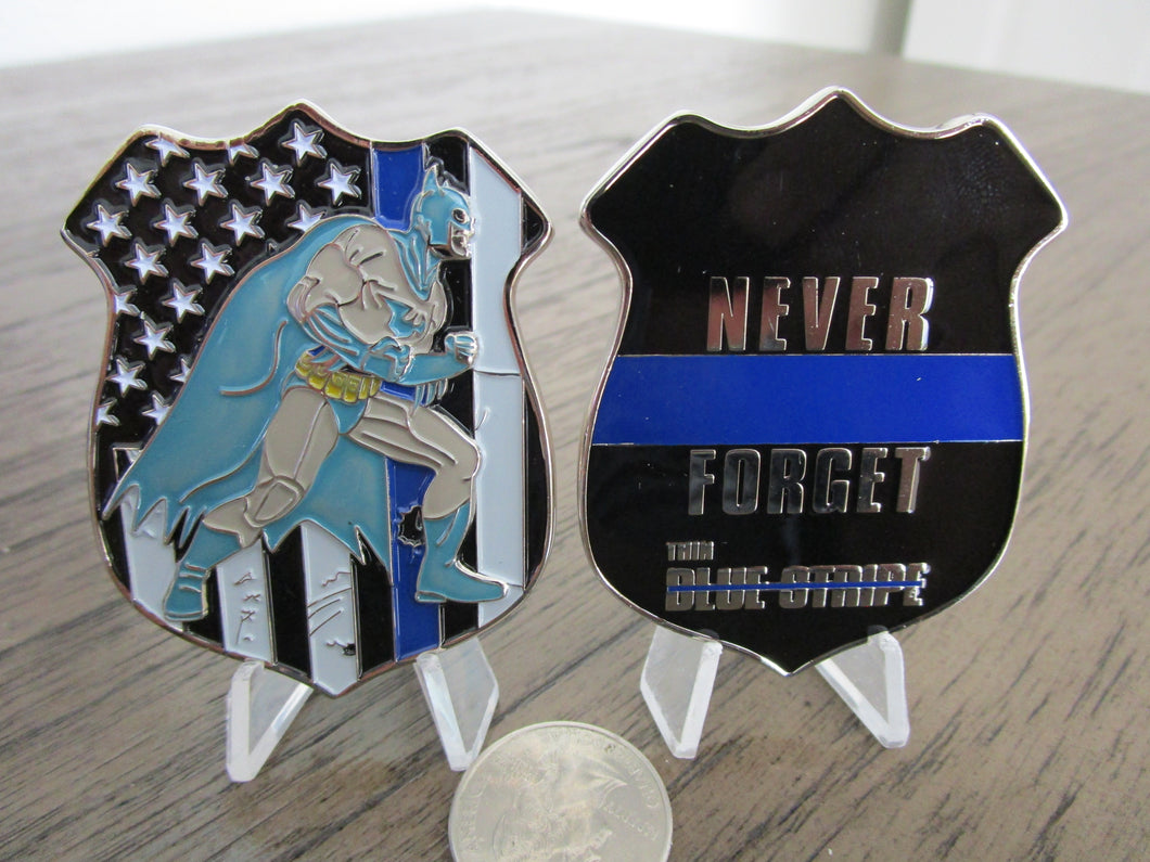 Batman Thin Blue Line TBL Never Forget Law Enforcement Police Challenge Coin