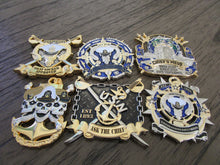 Load image into Gallery viewer, Set of 6 USN CPO Navy Chief Goat Locker The Chosen Few Chief Petty Officer Challenge Coins