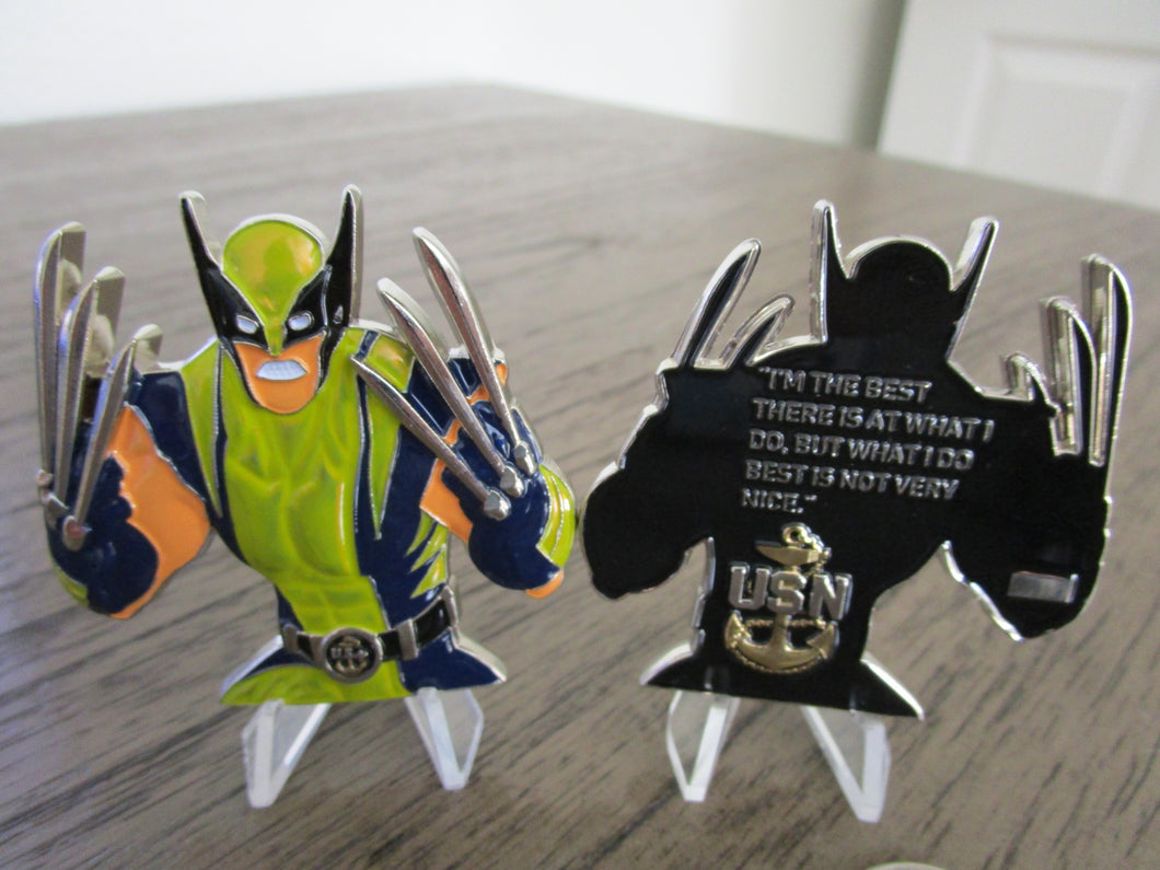 Superhero Wolverine / Logan Marvel Best At What I Do USN CPO Challenge Coin