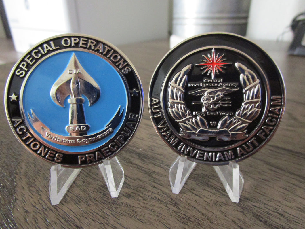 Central Intelligence Agency Special Operations Division CIA SAD Navy Seal Team VI Challenge Coin