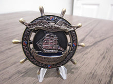 Load image into Gallery viewer, USN USS Constitution Ship &#39;s Wheel Navy Chief Navy Pride CPO Challenge Coin
