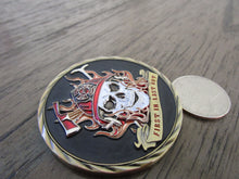 Load image into Gallery viewer, First In Last Out Fireman Skull First Responder Firefighter Challenge Coin
