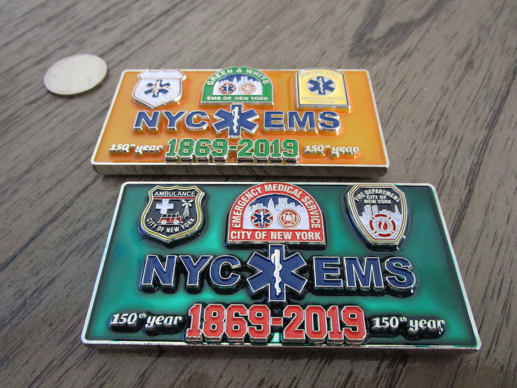 New York City First Responders NYC EMS FDNY EMT 150 Anniversary Challenge Coin