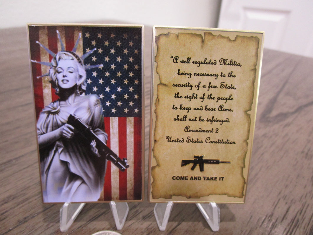 US Constitution 2nd Amendment Patriotic Marilyn Monroe Challenge Coin