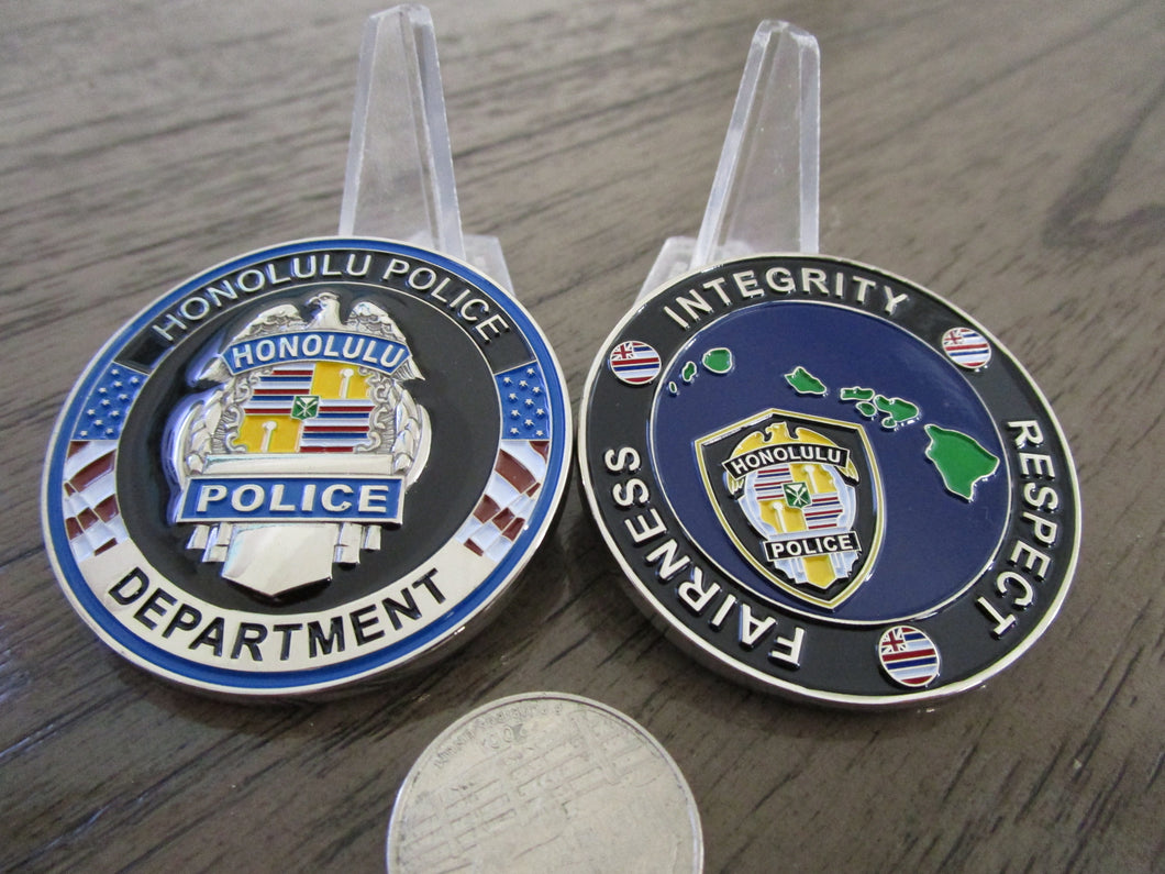 Honolulu Hawaii Police Department HPD Fairness Integrity Respect Challenge Coin