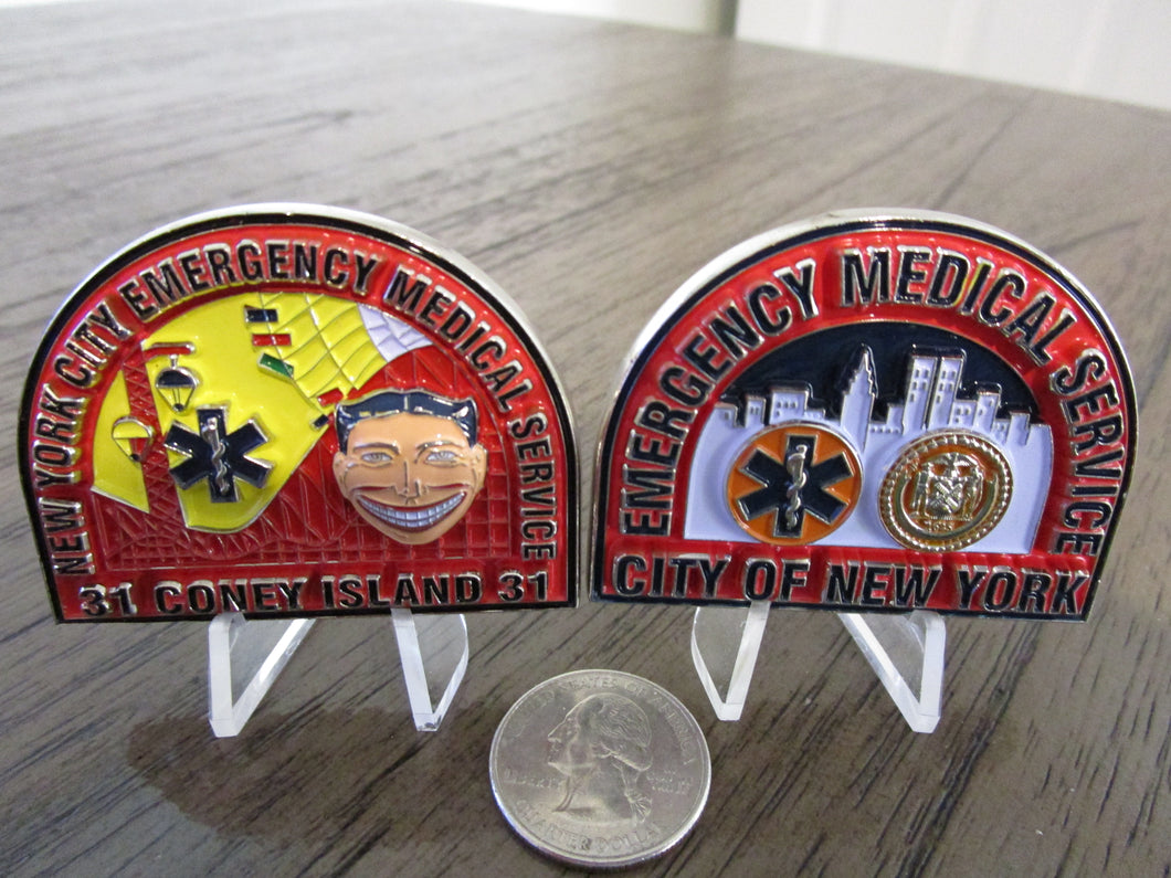 City of New York Emergency Medical Service Station 31 Tilly EMS Challenge Coin.