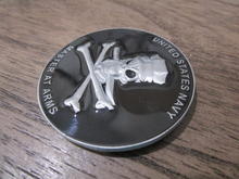 Load image into Gallery viewer, USN Master at Arms MA Don&#39;t Fear Me Skull Reaper Challenge Coin
