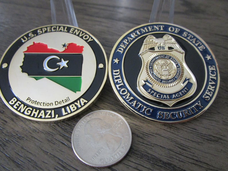Department of State Diplomatic Security Service Protection Detail Benghazi Libya Challenge Coin