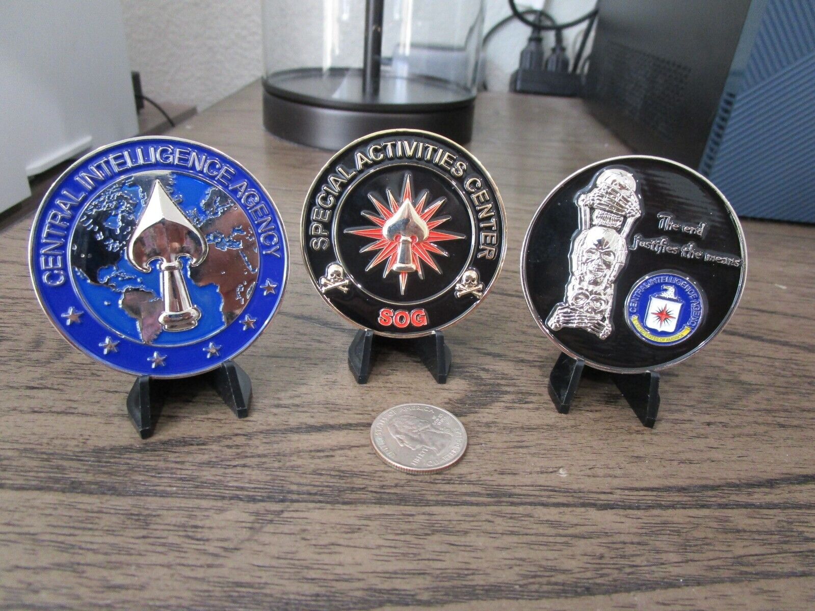 Lot of 3 CIA Challenge Coins GRS Global Response Staff SOG