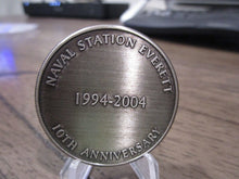 Load image into Gallery viewer, Vintage USN Naval Station Everett 10th Anniversary 1994 - 2004 Challenge Coin