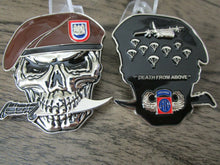 Load image into Gallery viewer, US Army 82nd Airborne Division Beret Skull Death From Above Challenge Coin
