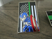 Load image into Gallery viewer, Captain America Thin Green Line Border Patrol LEO Military CBP Challenge Coin
