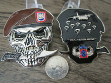 Load image into Gallery viewer, US Army 82nd Airborne Division Beret Skull Death From Above Challenge Coin