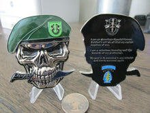 Load image into Gallery viewer, US Army 10th SFG(A) Special Forces Group Green Berets Creed Reapers Skull Challenge Coin

