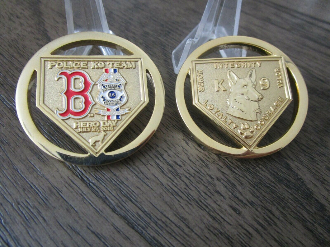 Boston Red Sox FLEOA K9 Federal Law Enforcement Officers Assoc. Challenge Coin