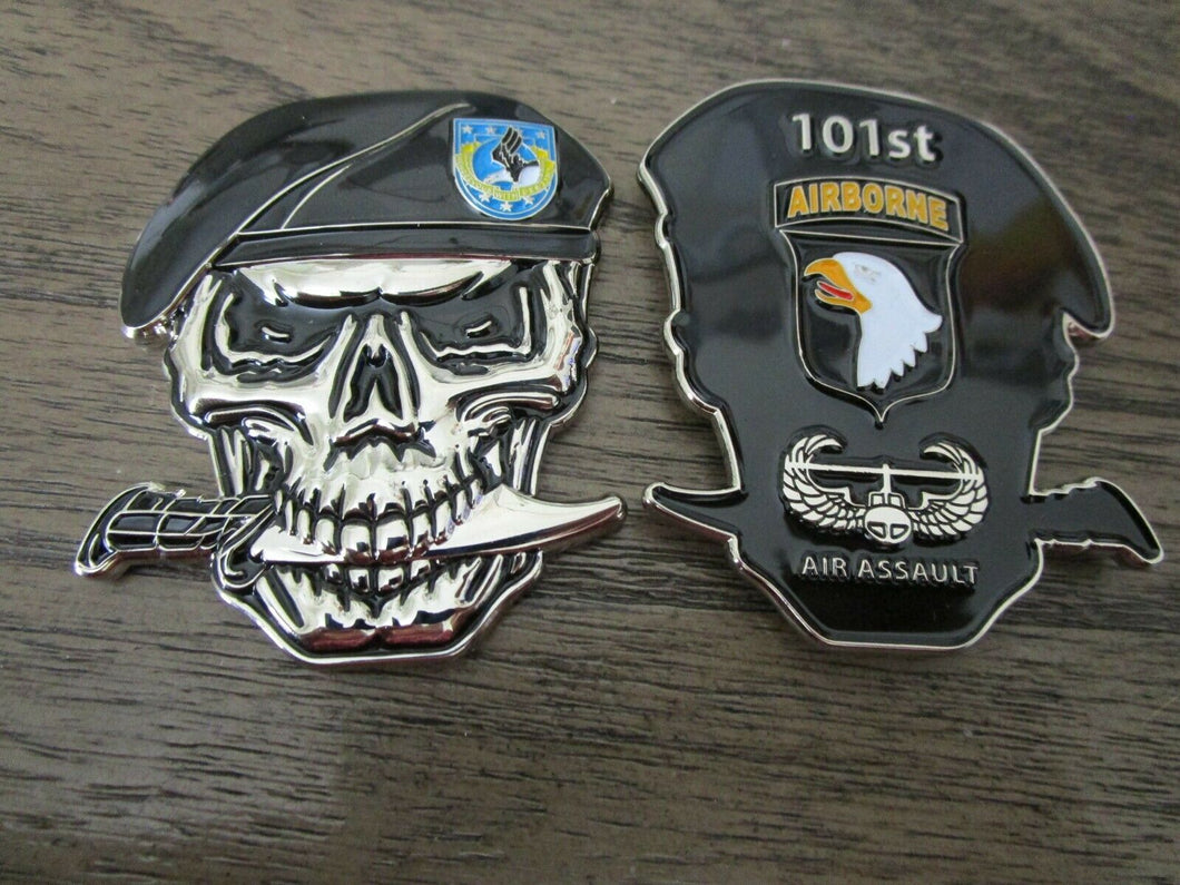 Army 101st Airborne Division Screaming Eagles Air Assault Skull Challenge Coin