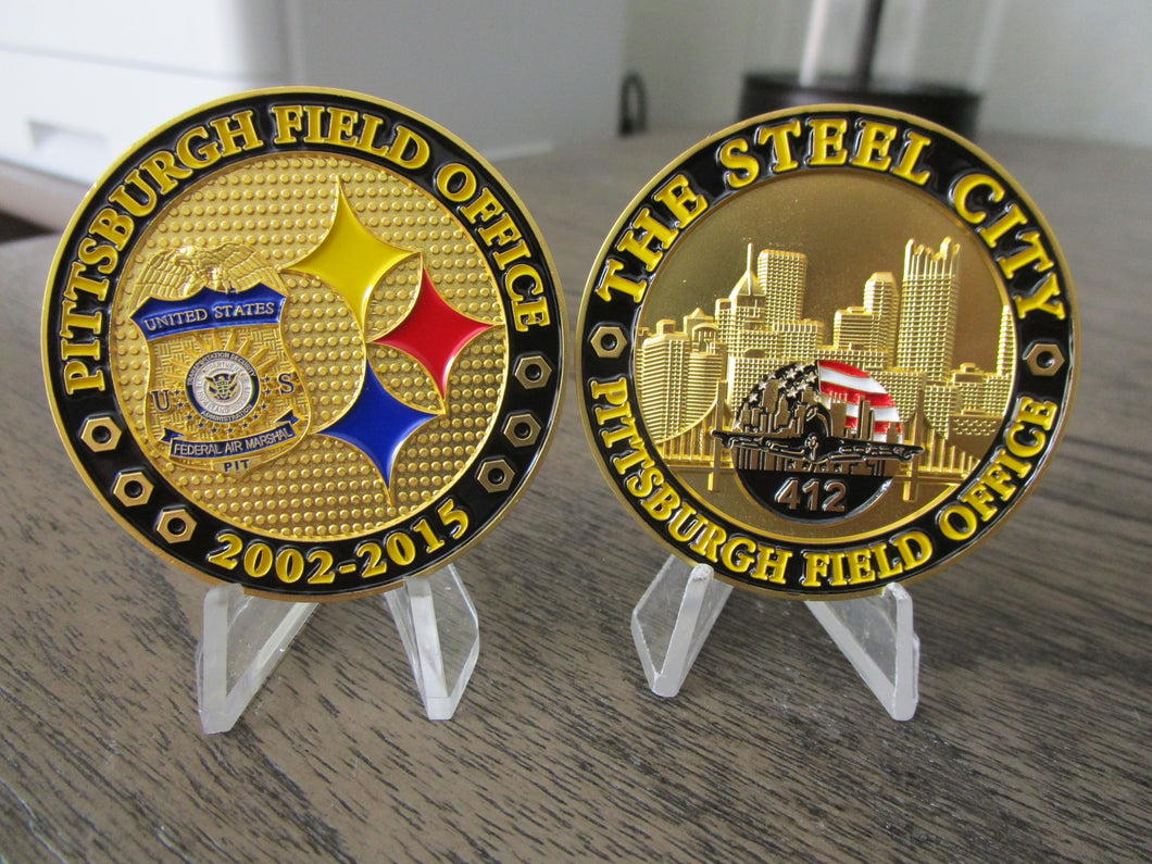 Pittsburgh Field Office Steel City Federal Air Marshal FAM Challenge Coin