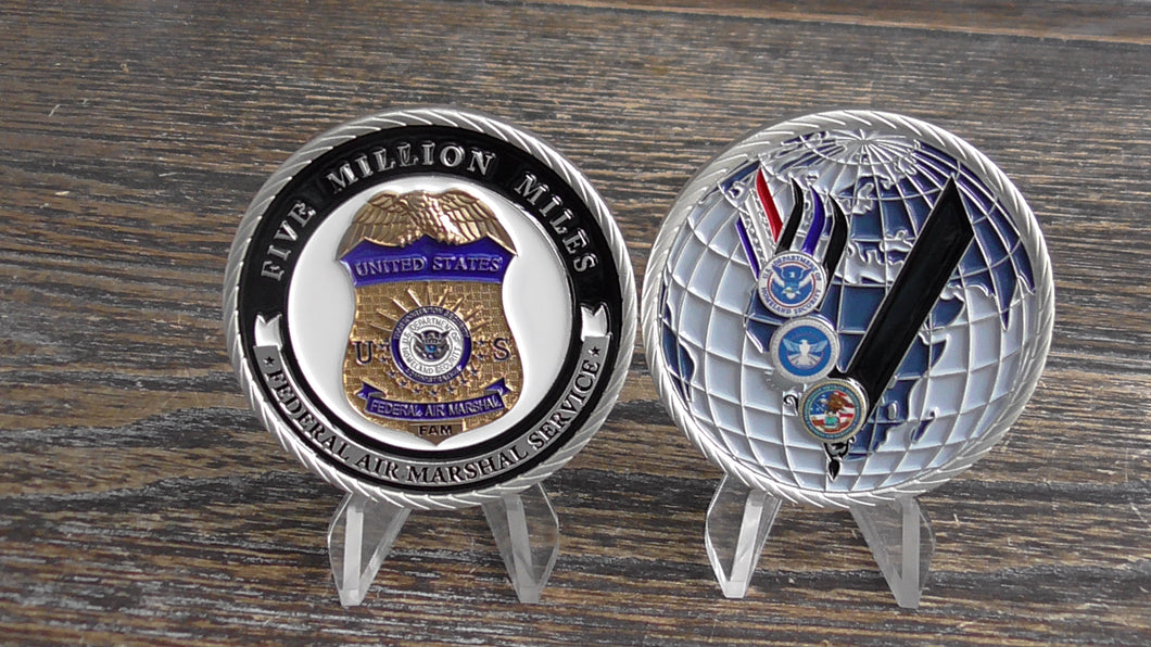 Federal Air Marshal Service FAM FAMS Five Million Miles Challenge Coin