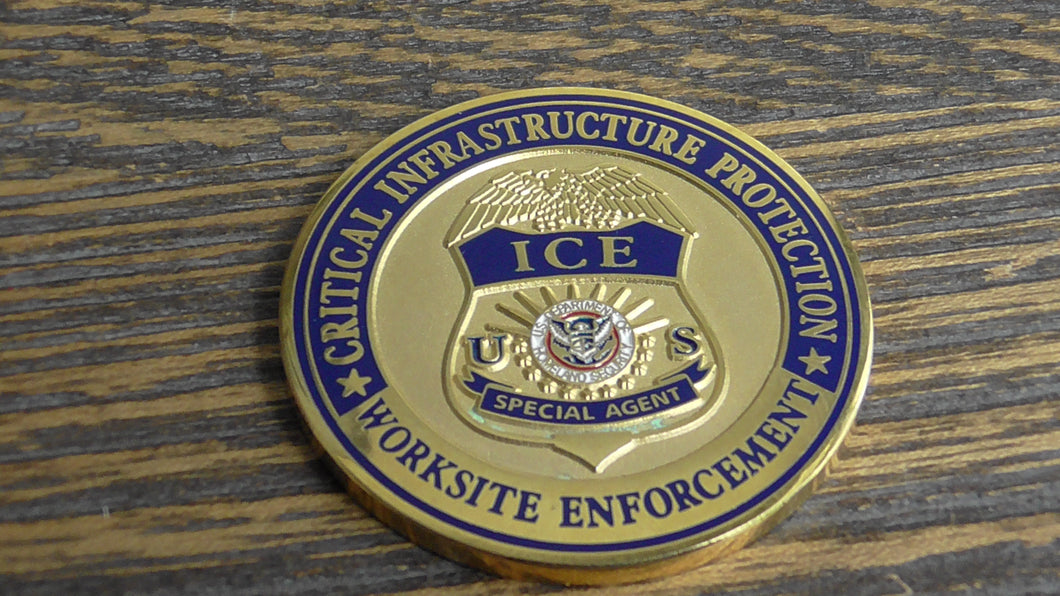 ICE Immigration & Customs Enforcement Critical Infrastructure Protection Worksite Enforcement Challenge Coin #184W