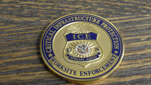 Load image into Gallery viewer, ICE Immigration &amp; Customs Enforcement Critical Infrastructure Protection Worksite Enforcement Challenge Coin #184W
