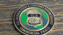 Load image into Gallery viewer, ICE Immigration &amp; Customs Enforcement Commercial Fraud Challenge Coin #187W
