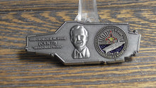 Load image into Gallery viewer, USN USS George H W Bush CVN 77 Aircraft Carrier Shaped Challenge Coin #817W  Measures approx. 2 3/8&quot; x 3 1/2&quot; inches
