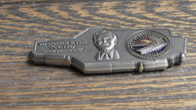 Load image into Gallery viewer, USN USS George H W Bush CVN 77 Aircraft Carrier Shaped Challenge Coin #817W  Measures approx. 2 3/8&quot; x 3 1/2&quot; inches
