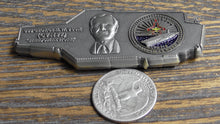 Load image into Gallery viewer, USN USS George H W Bush CVN 77 Aircraft Carrier Shaped Challenge Coin #817W  Measures approx. 2 3/8&quot; x 3 1/2&quot; inches
