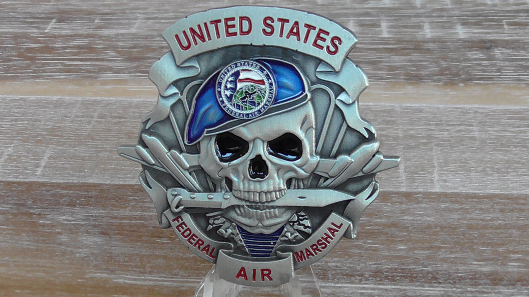 FAM FAMS Federal Air Marshal Skull & Beret Challenge Coin