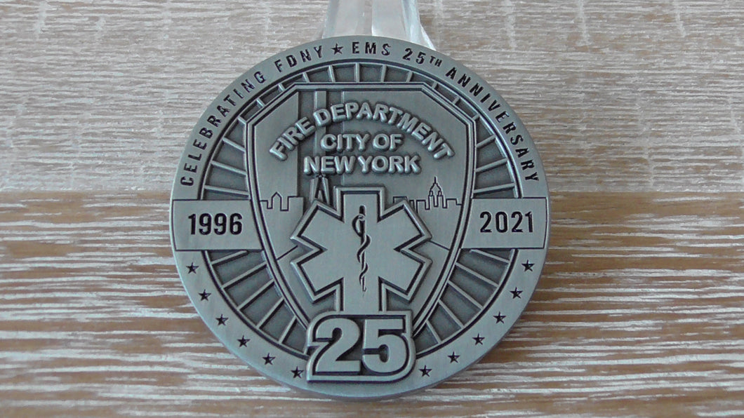 FDNY EMS 25th Anniversary 1996 - 2021 Challenge Coin #795Y