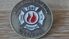 Load image into Gallery viewer, FDNY Fire Department City Of New York 20th Anniversary 9/11/2001 Challenge Coin #797Y
