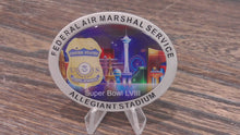 Load and play video in Gallery viewer, FAMS Federal Air Marshal FAM Super Bowl LVIII 2024 Las Vegas Challenge Coin
